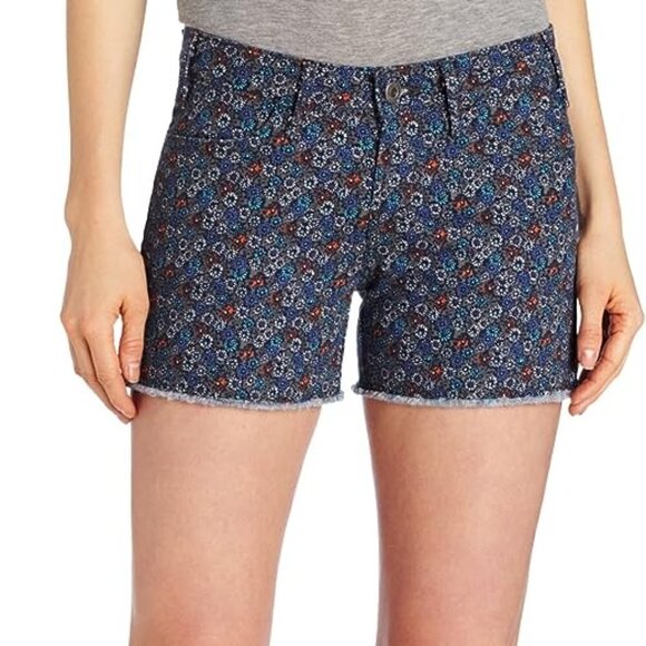 Levi's Gray Floral Cut-Off Shorts Mid-Rise Stretch Denim - Picture 2 of 9